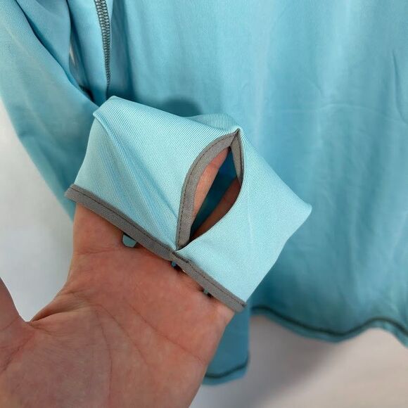 Patagonia Tropic Comfort Pullover Mens M Blue 1/4 Zip Long Sleeve Base Layer - Picture 7 of 7